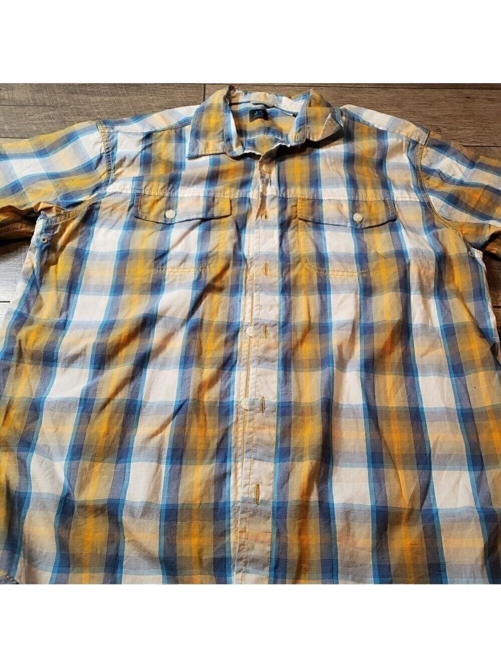 Just Keep Livin Men's Button Up Plaid Shirt - Picture 1 of 8